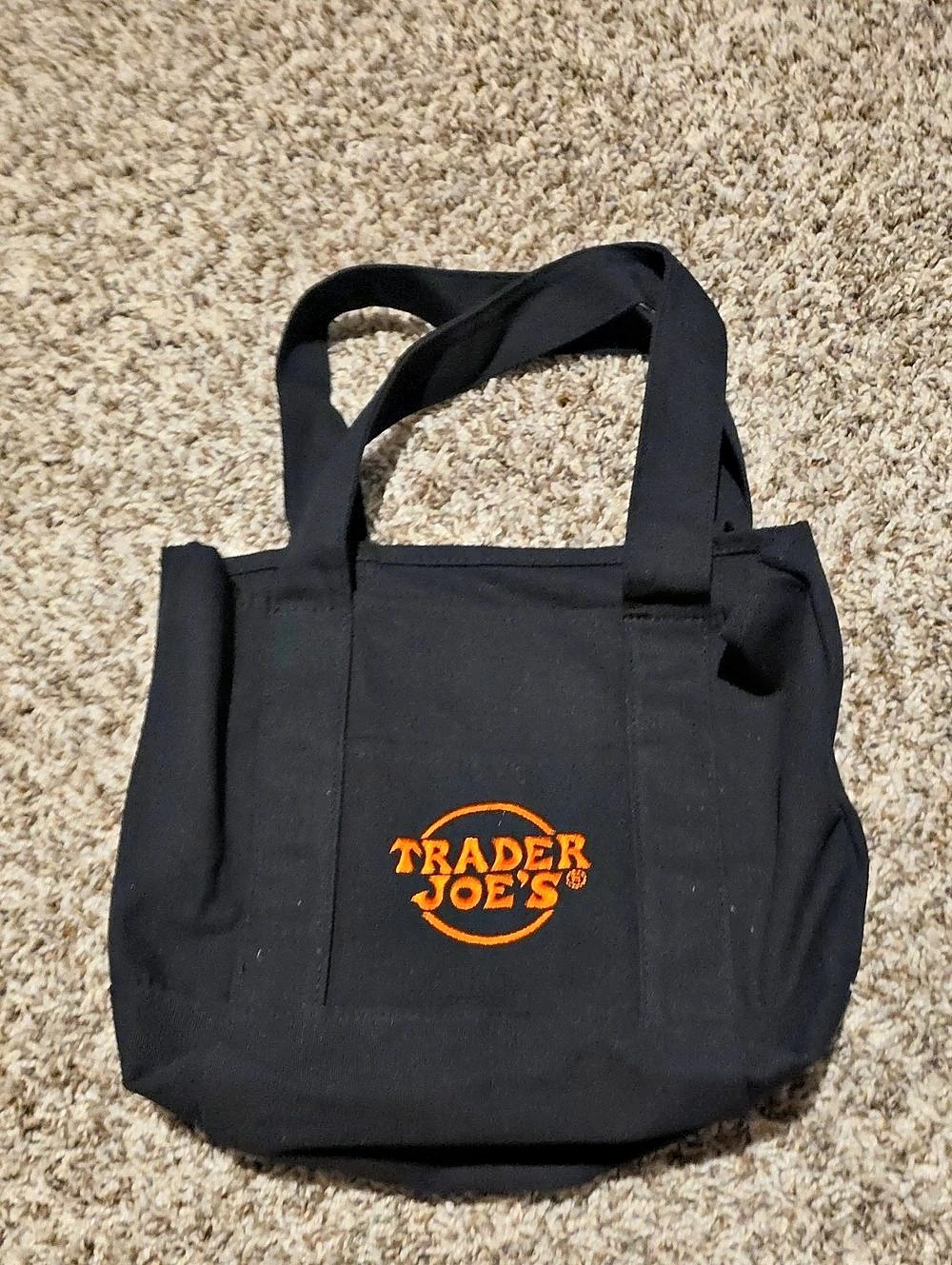 Trader Joe's Mini Canvas Tote Bag Black